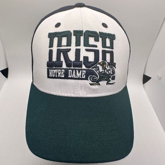 Notre Dame Fighting Irish Top Of‎ The World One fit Cap Hat White,Green and Blue - Picture 1 of 11